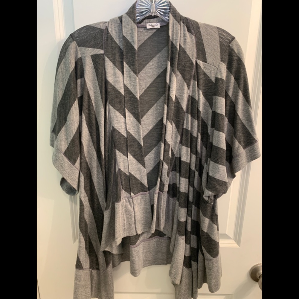 Splendid lightweight sweater size small, grey & charcoal stripes